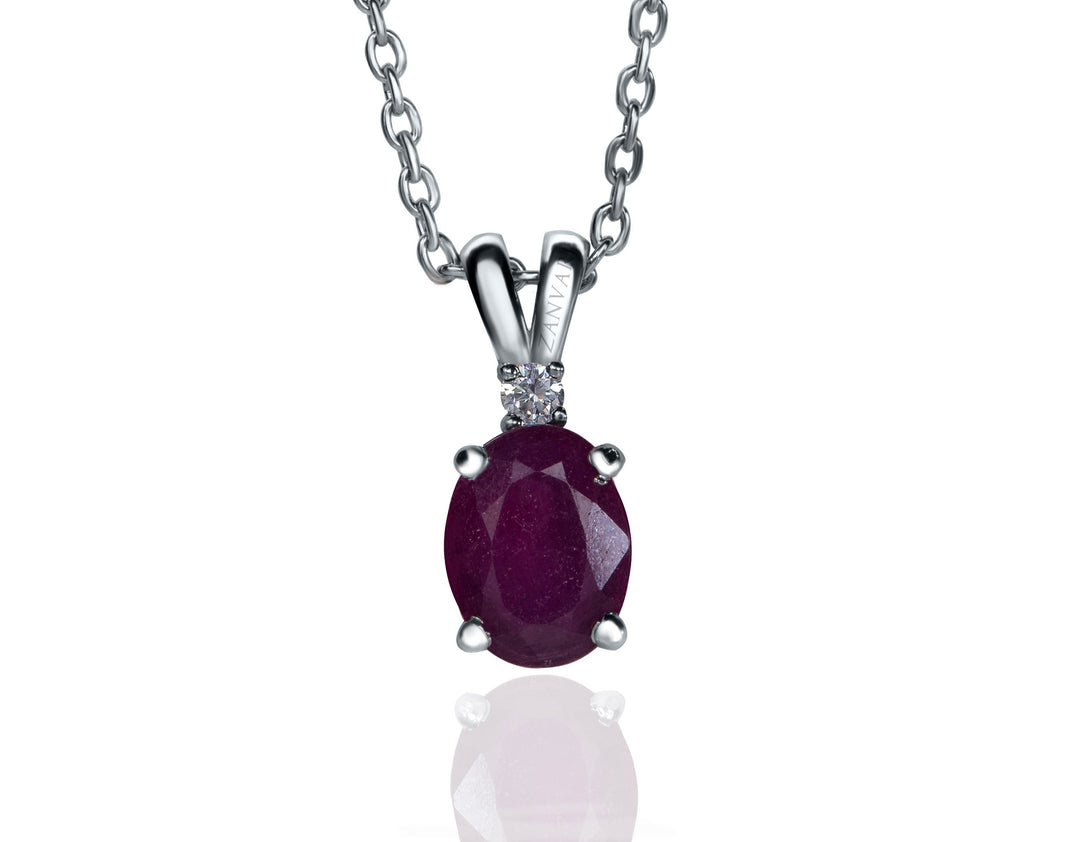 Natural Ruby Necklace in 925 Silver In Pakistan Handmade 