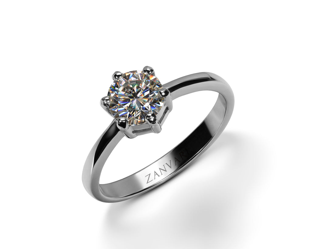 0.5 CARAT MOISSANITE STONE RING IN 925 SILVER