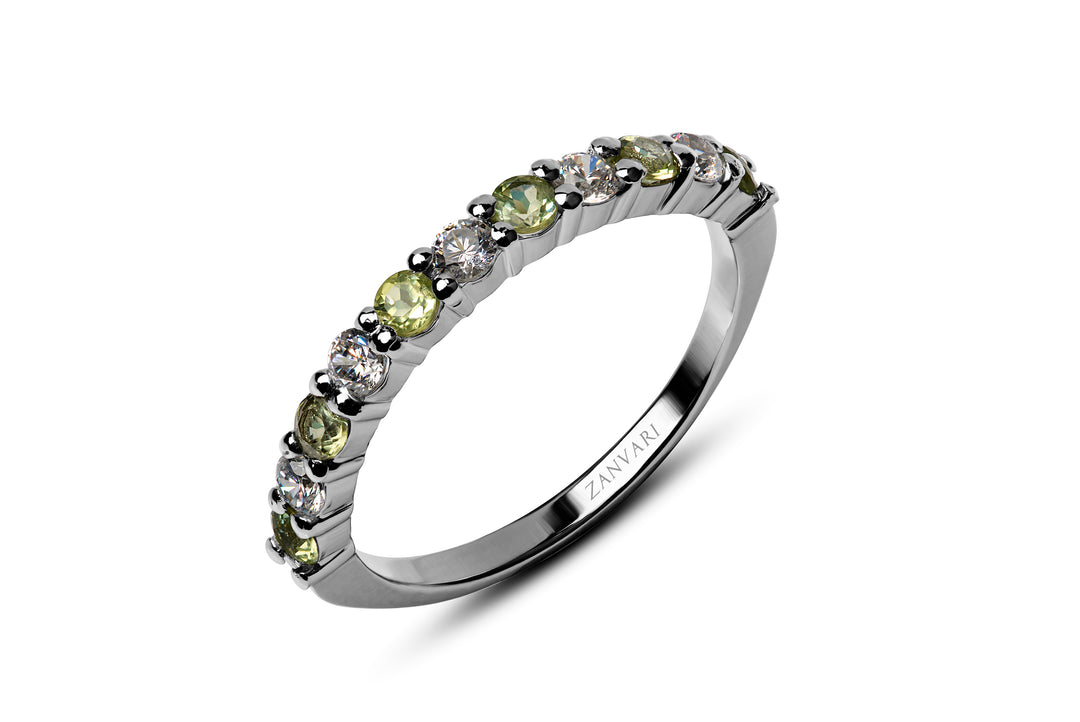 GLEAM OF PERIDOT AND MOISSANITE RING