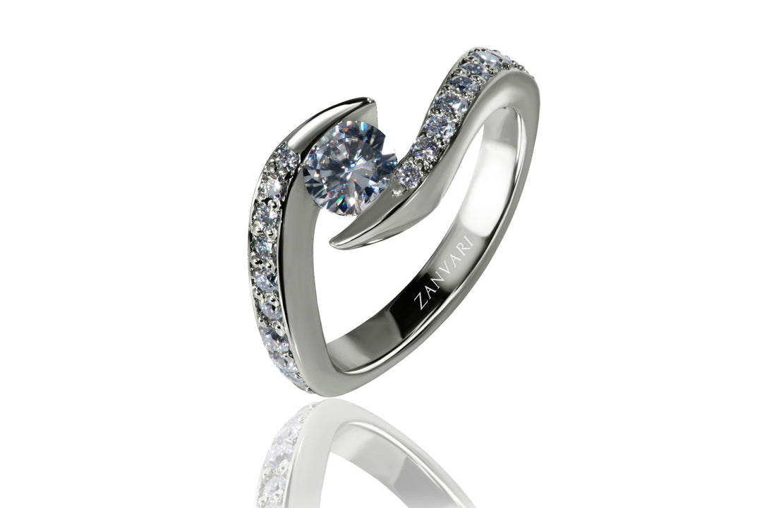 925 silver ring with moissanites perfect for valentines