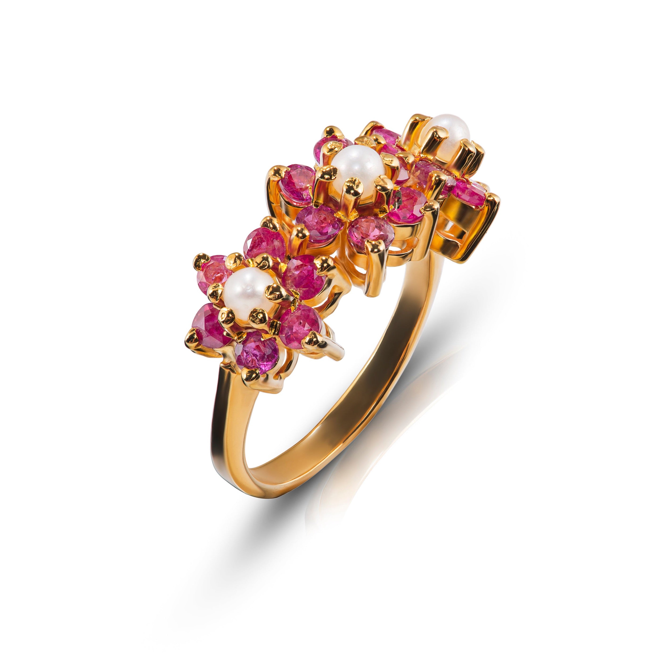 Flower deals ruby ring