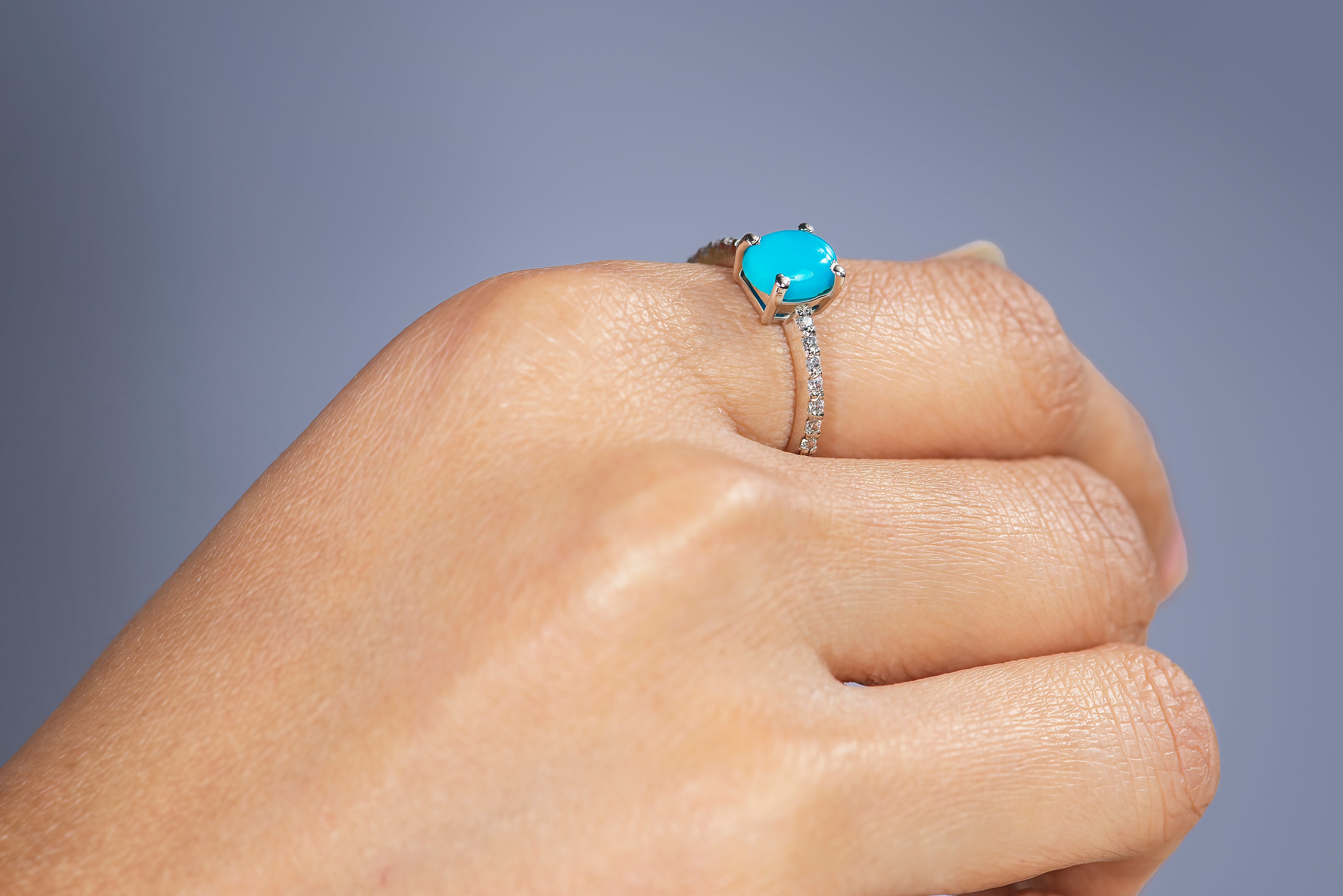 High Polished Sky Blue Gold Plated 925 Sterling Silver Turquoise Gemstone  Ring at Rs 800/piece in Jaipur